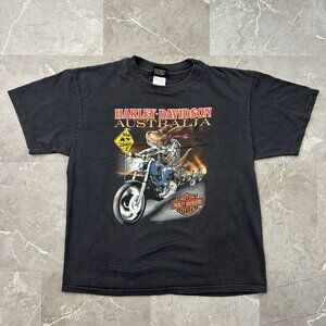 90s Vintage Harley Davidson Graphic Tee Mens Large Kangaroo Rider Australia